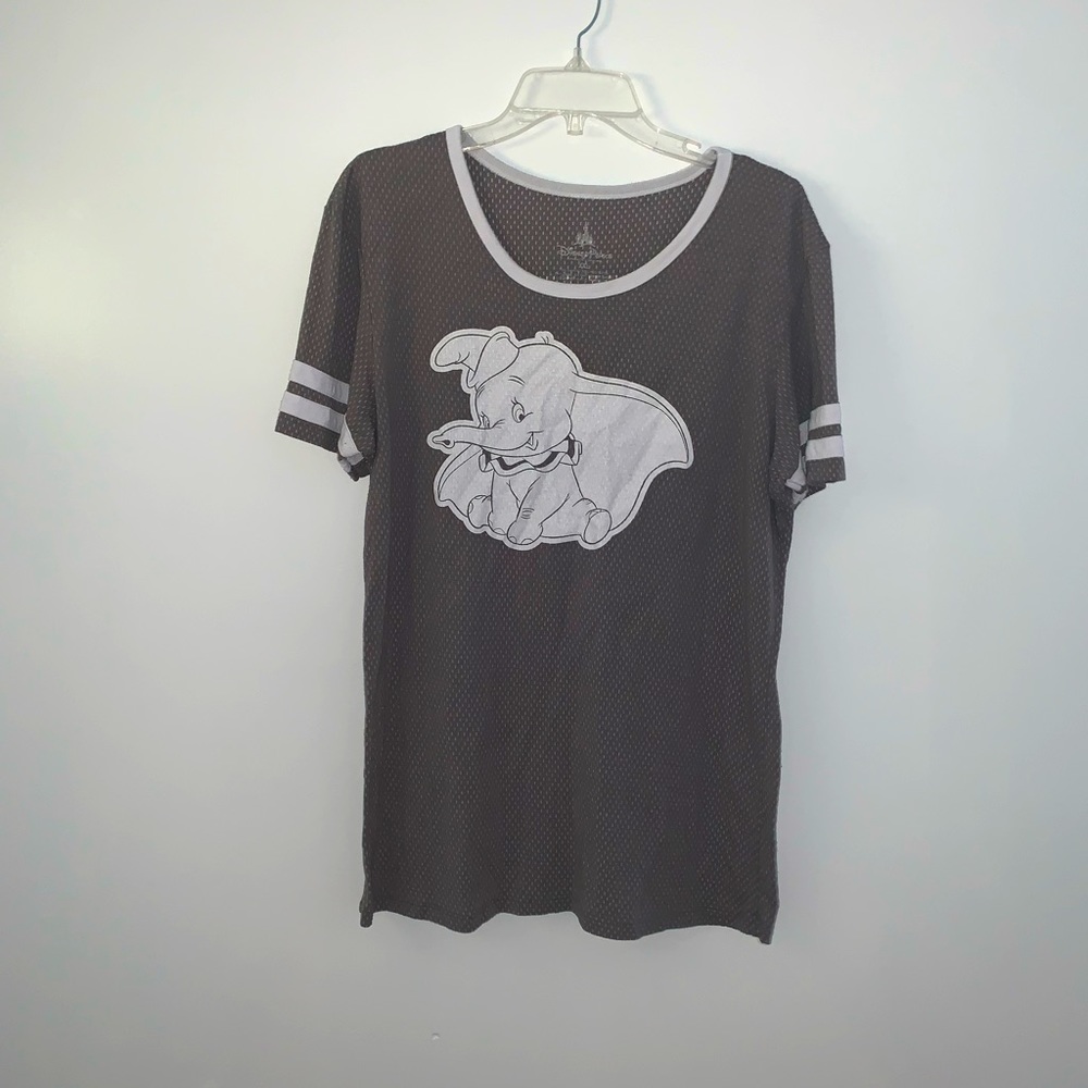 Disney Parks “Dumbo” Gray Mesh Jersey Tee